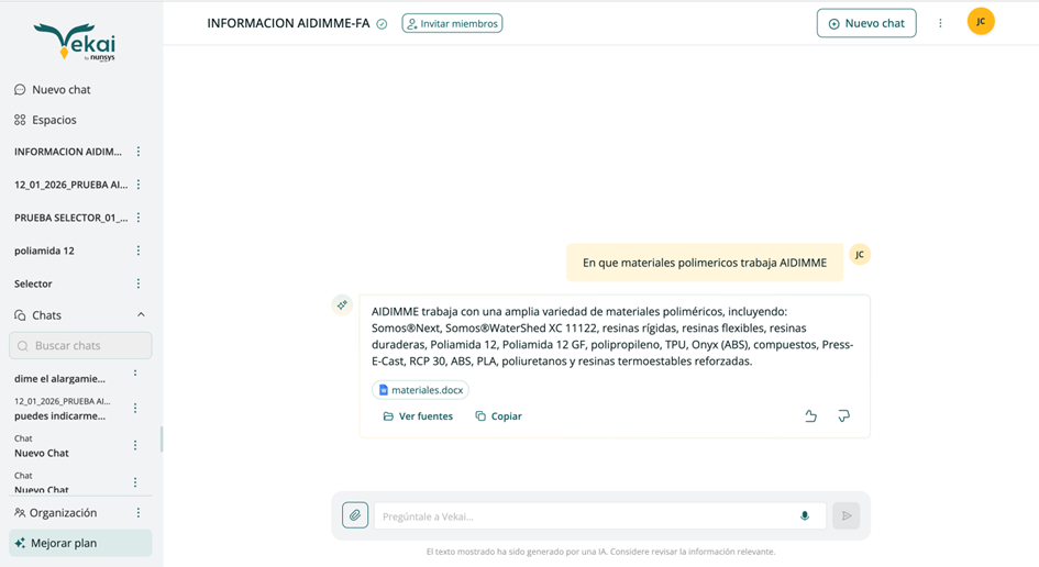 tecnología de fabricación con IA - respuesta